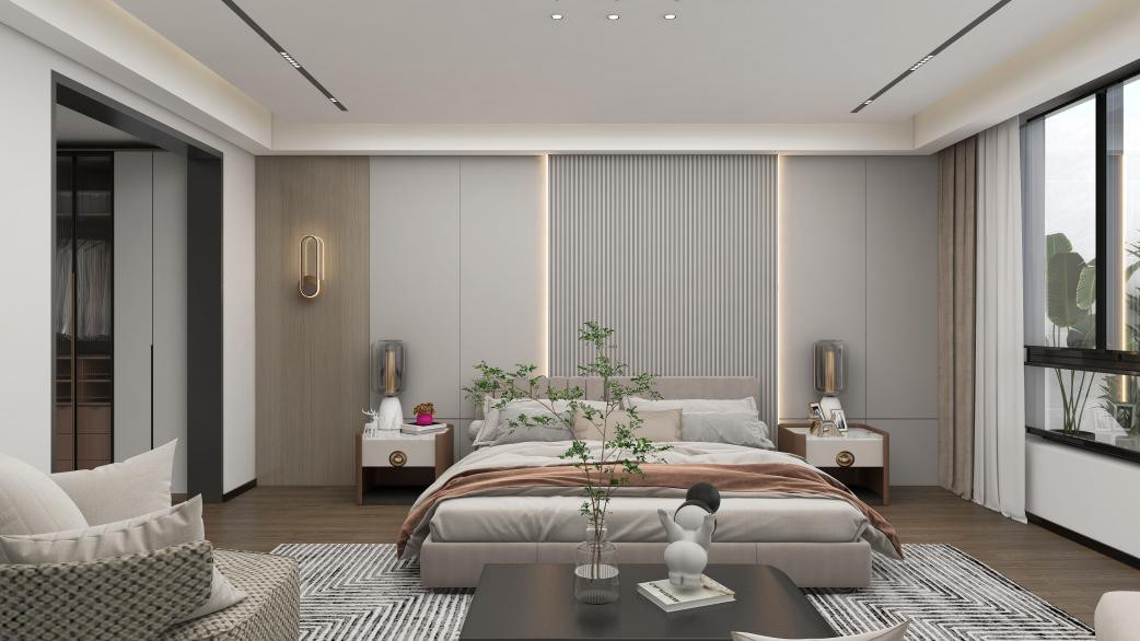 龍湖九里晴川-現(xiàn)代簡(jiǎn)約-臥室設(shè)計(jì)效果圖